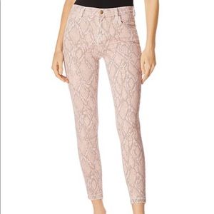 J Brand High Rise Crop Snakeskin Skinny Jean, 28